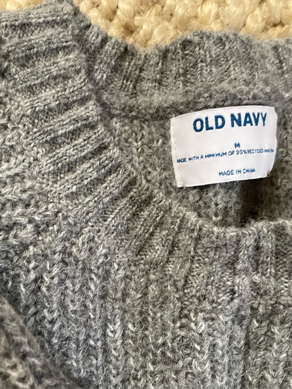 Gray Ribbed Crewneck Sweater - Picture 3 of 7